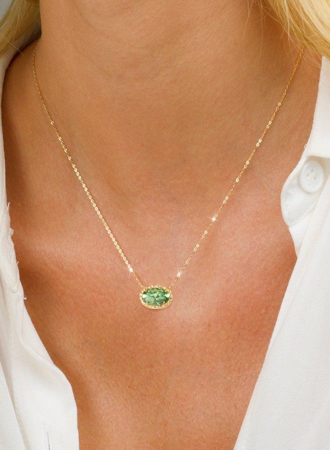 TLY Gold Necklace for Women 14k Gold Plated Dainty Oval Pendant Necklace Red Rose Quartz Druzy Stone Black Emerald Green Blue Choker Necklace Birthday Wedding Bridesmaid Prom Necklace Christmas Gifts Stocking Stuffers - Image 2